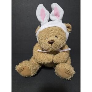 American Greetings 8" Soft Touch Easter Teddy Bear, Bunny Ears,Magnetic paws